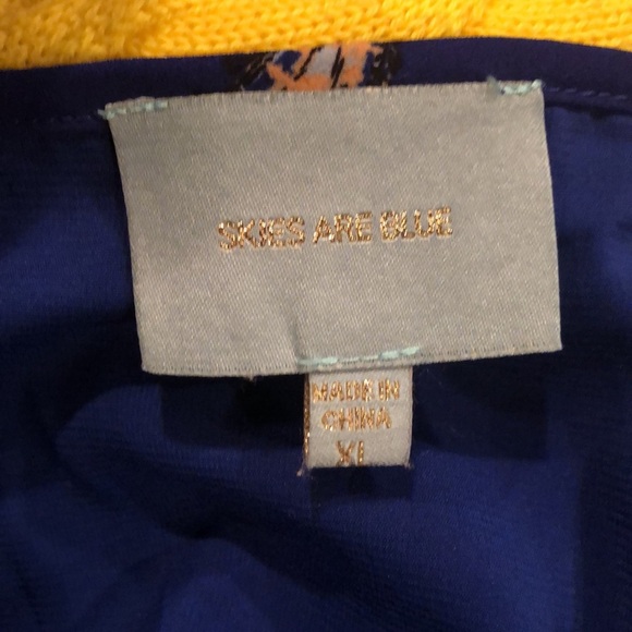 Skies Are Blue Paisley Print Royal Blue Razor Back Dress Size XLarge - Picture 6 of 9